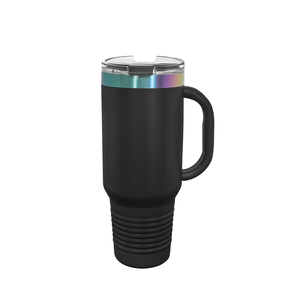Polar Camel Ion Plated Straw Lid Mug 40 oz Black and Prism 