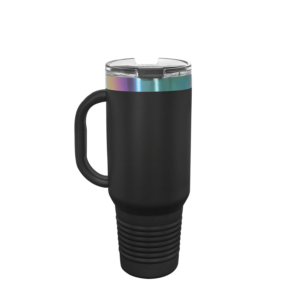 Polar Camel Ion Plated Straw Lid Mug 40 oz Black and Prism 