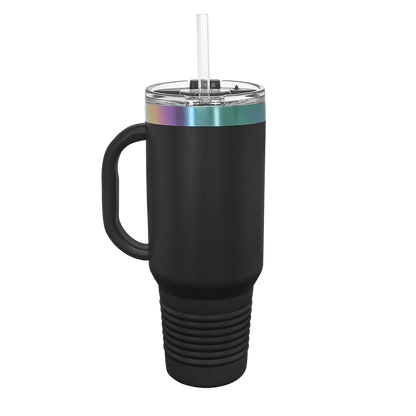 Polar Camel Ion Plated Straw Lid Mug 40 oz Black and Prism 