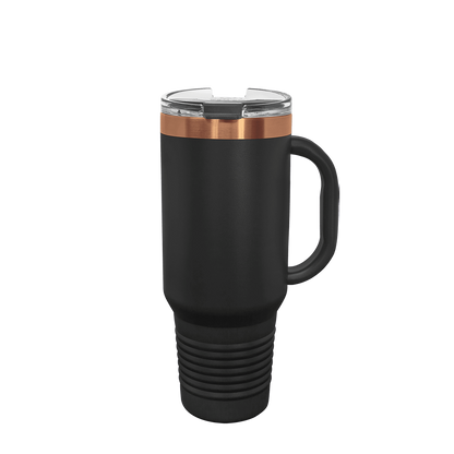 Polar Camel Ion Plated Straw Lid Mug 40 oz Black and Rose Gold 