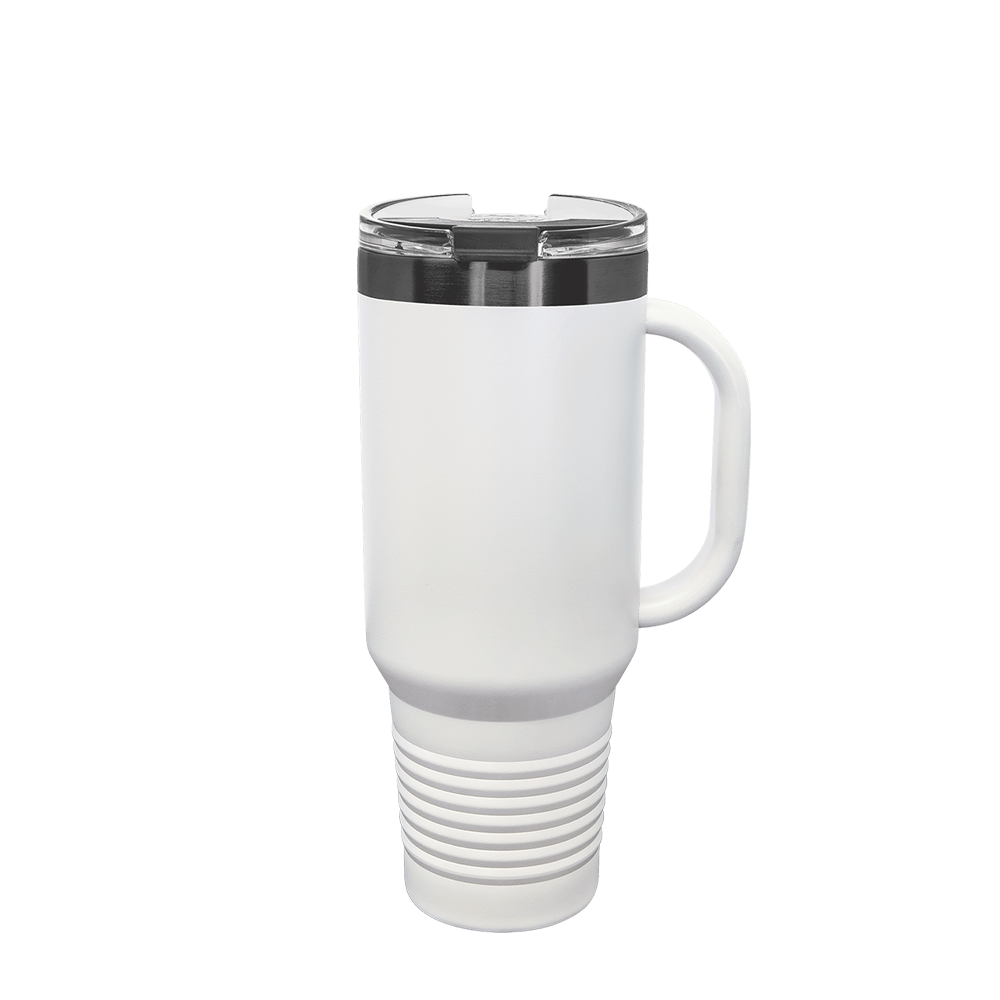 Polar Camel Ion Plated Straw Lid Mug 40 oz White and Ghost Black 