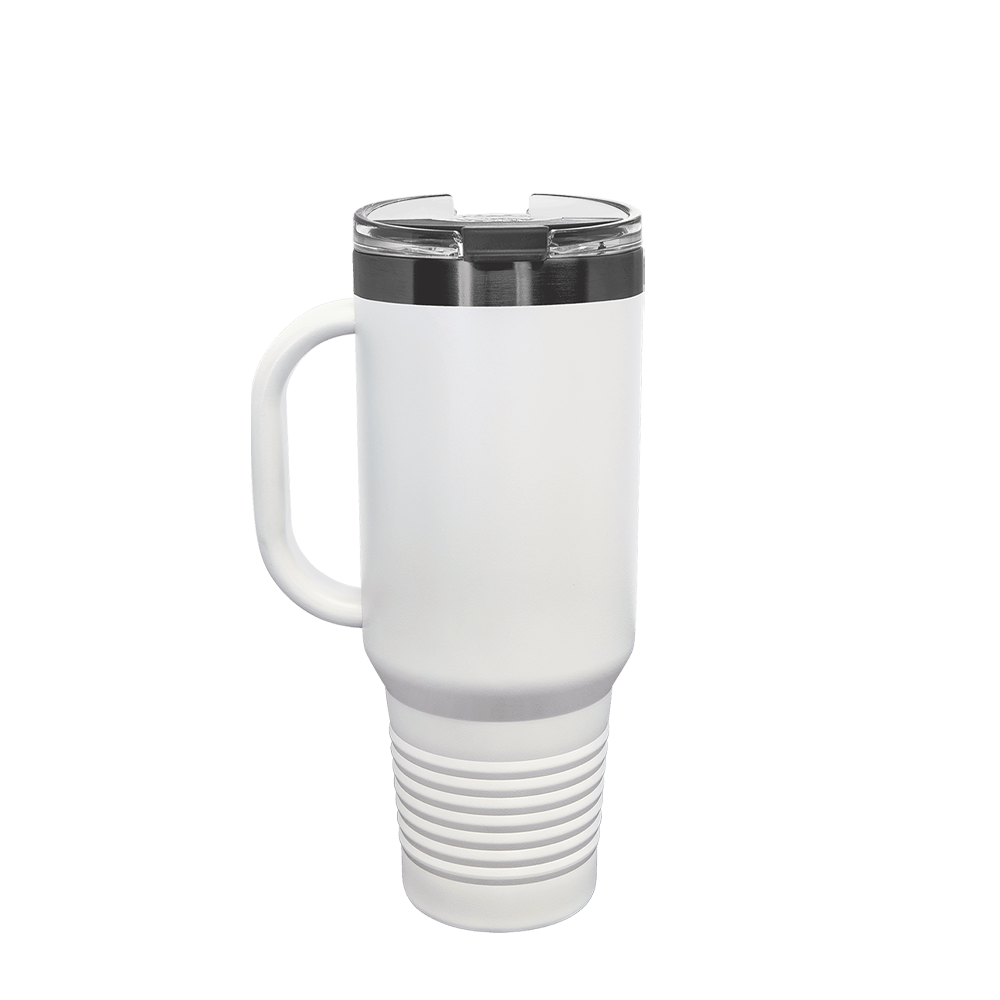 Polar Camel Ion Plated Straw Lid Mug 40 oz White and Ghost Black 