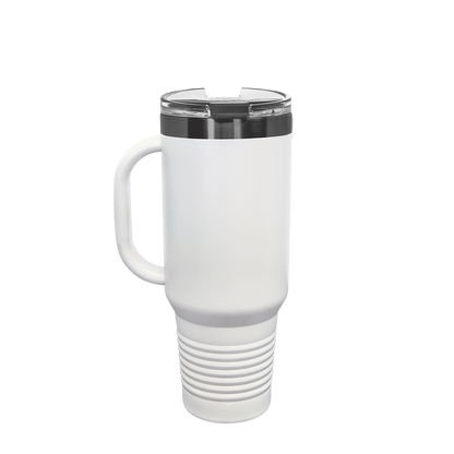 Polar Camel Ion Plated Straw Lid Mug 40 oz White and Ghost Black 