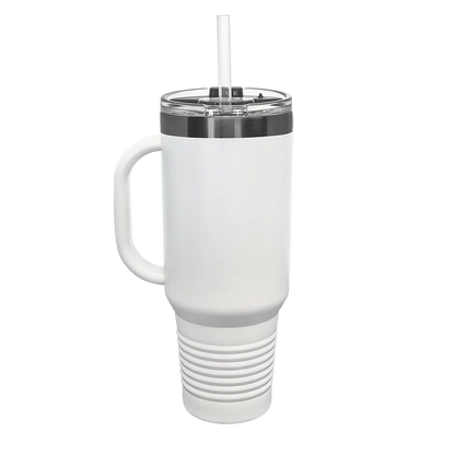 Polar Camel Ion Plated Straw Lid Mug 40 oz White and Ghost Black 