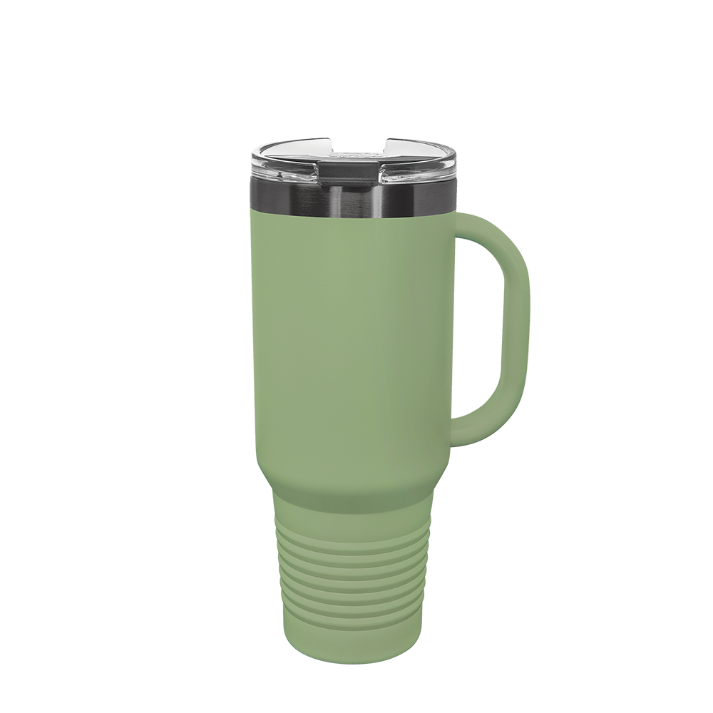 Polar Camel Ion Plated Straw Lid Mug 40 oz Sage and Ghost Black 