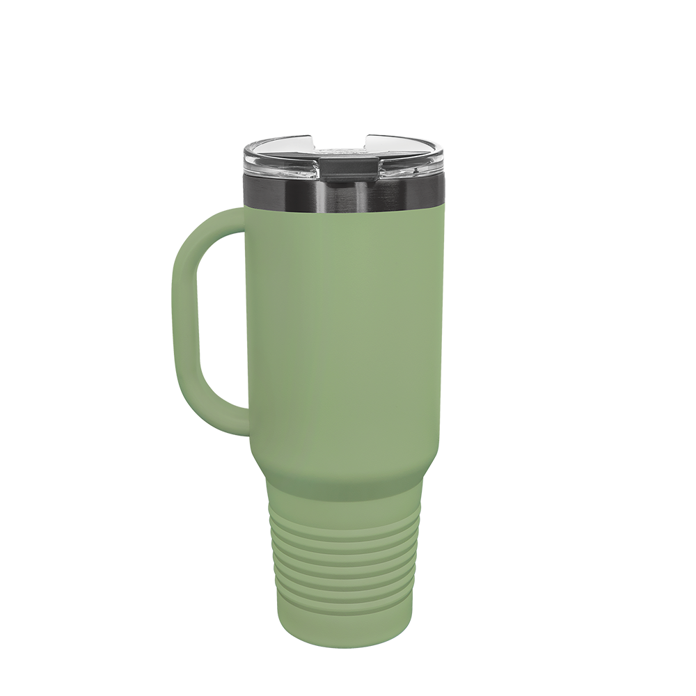 Polar Camel Ion Plated Straw Lid Mug 40 oz Sage and Ghost Black 