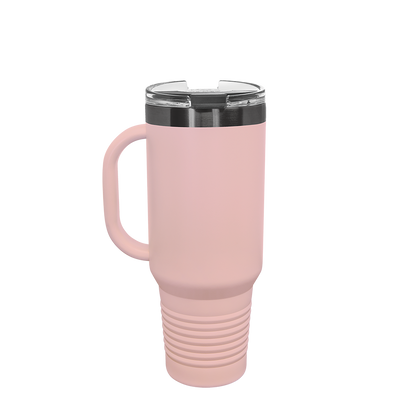 Polar Camel Ion Plated Straw Lid Mug 40 oz Blush and Ghost Black 