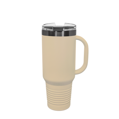 Polar Camel Ion Plated Straw Lid Mug 40 oz Warm Sand and Ghost Black 