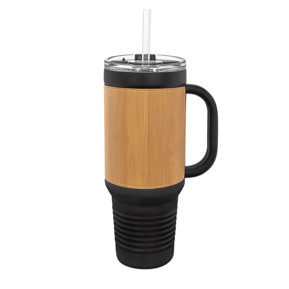 Polar Camel 40 oz Leatherette Straw Mug  