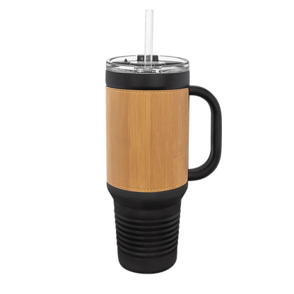 Polar Camel 40 oz Leatherette Straw Mug  