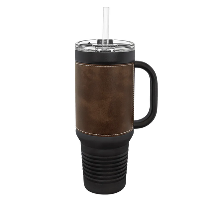 Polar Camel 40 oz Leatherette Straw Mug 