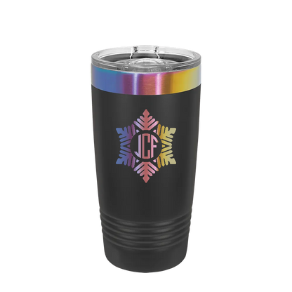 Polar Camel Ion Plated 20 oz Tumbler with Winter Design Snowflake  