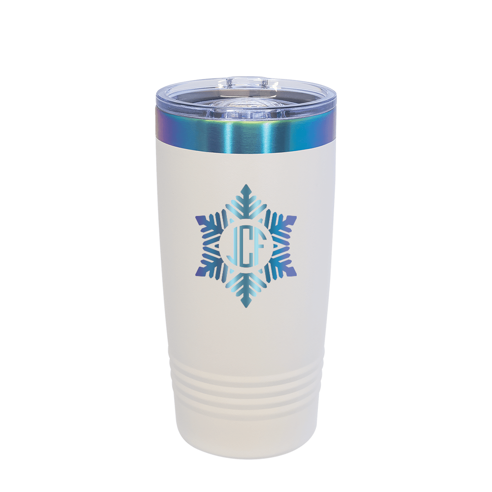 Polar Camel Ion Plated 20 oz Tumbler with Winter Design Snowflake 