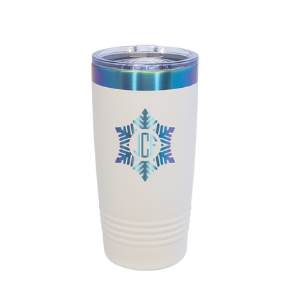 Polar Camel Ion Plated 20 oz Tumbler with Winter Design Snowflake 