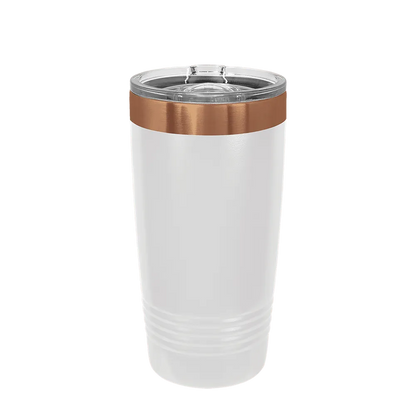 Polar Camel Ion Plated Tumbler 20 oz White and Rose Gold 
