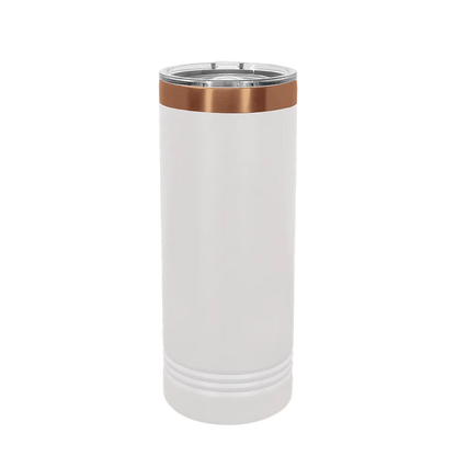 Polar Camel Ion Plated Skinny Tumbler 22 oz White and Rose Gold 
