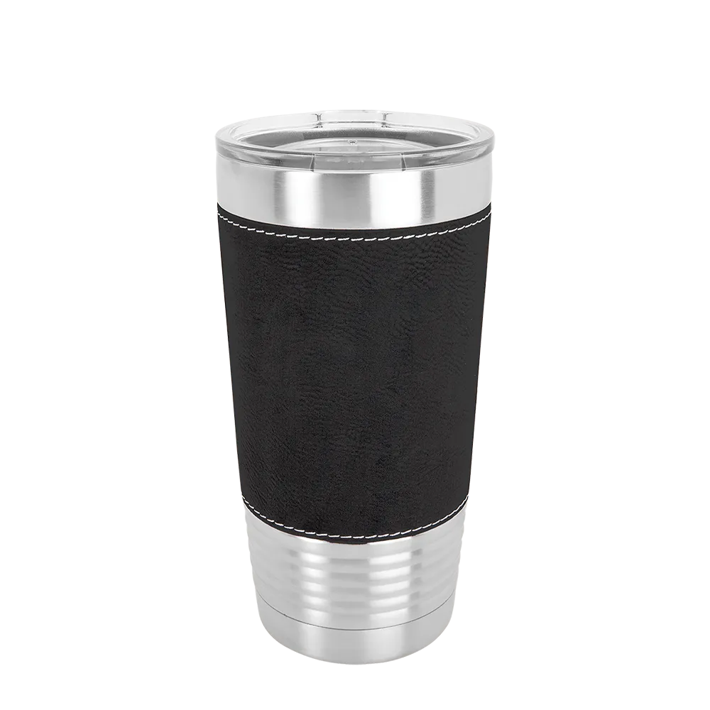 Polar Camel Leatherette Tumbler 20 oz Stainless Steel Black 