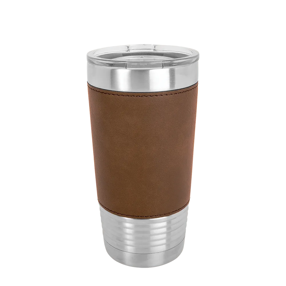 Polar Camel Leatherette Tumbler 20 oz Stainless Steel Dark Brown 