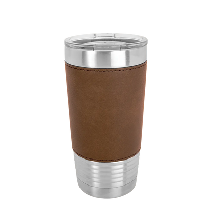 Polar Camel Leatherette Tumbler 20 oz Stainless Steel Dark Brown 
