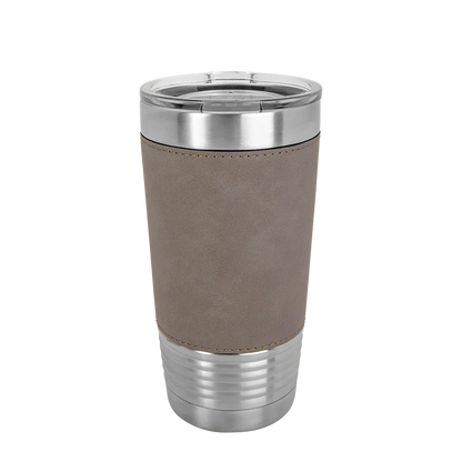 Polar Camel Leatherette Tumbler 20 oz Stainless Steel Grey 
