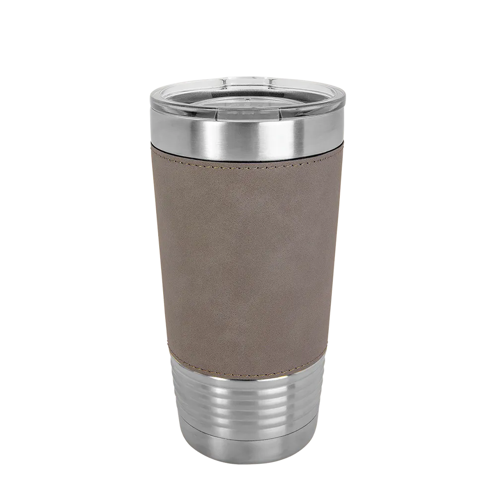 Polar Camel Leatherette Tumbler 20 oz Stainless Steel Grey 