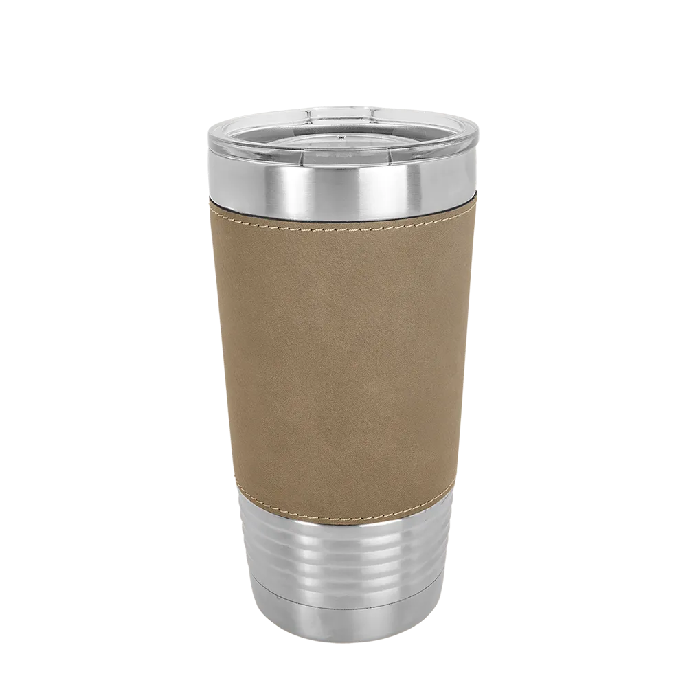 Polar Camel Leatherette Tumbler 20 oz Stainless Steel Light Brown 