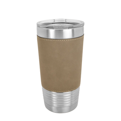 Polar Camel Leatherette Tumbler 20 oz Stainless Steel Light Brown 