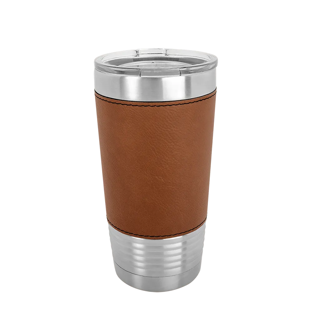 Polar Camel Leatherette Tumbler 20 oz Stainless Steel Rawhide 