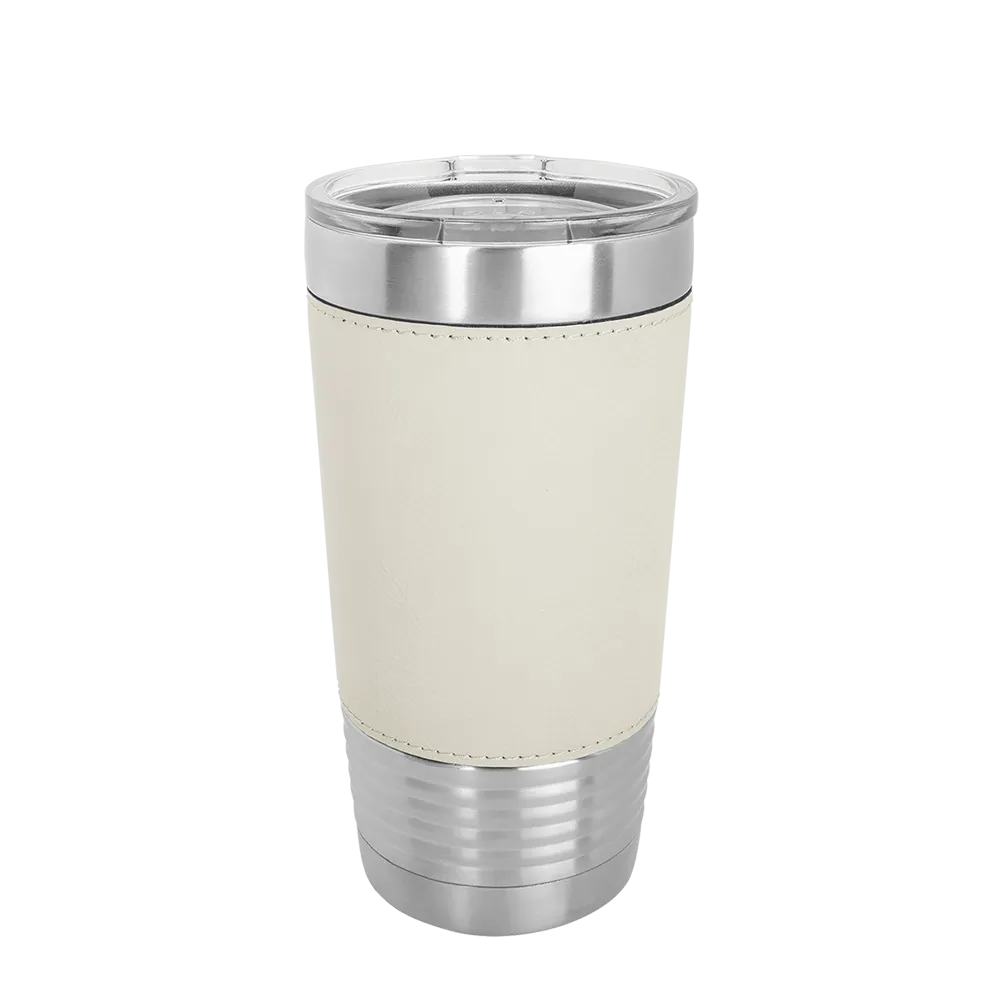 Polar Camel Leatherette Tumbler 20 oz Stainless Steel White 