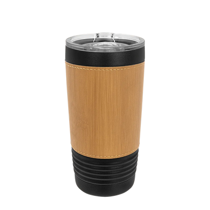 Polar Camel Leatherette and Black Tumbler 20 oz Bamboo 