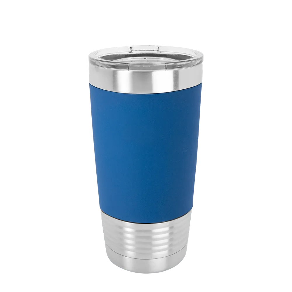 Polar Camel Tumbler with Silicone Grip 20 oz Stainless Steel Blue 