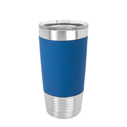 Polar Camel Tumbler with Silicone Grip 20 oz Stainless Steel Blue 