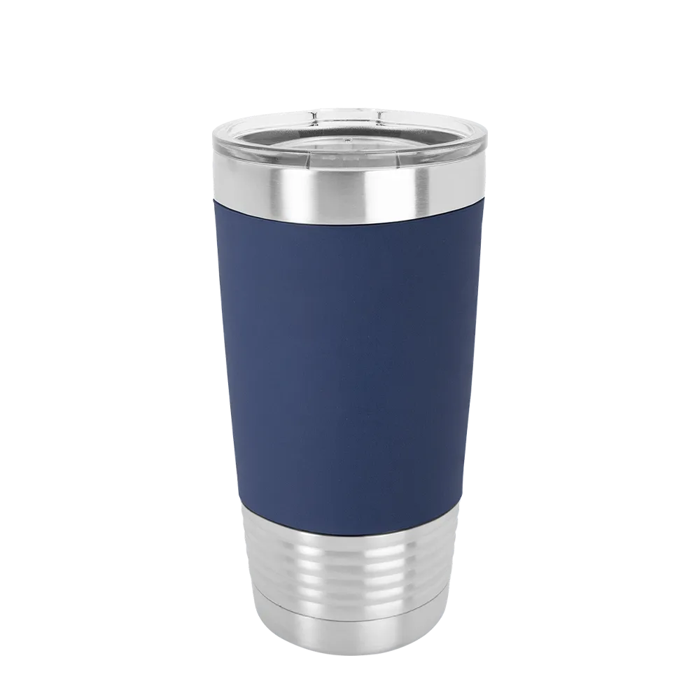 Polar Camel Tumbler with Silicone Grip 20 oz Stainless Steel Navy Blue 