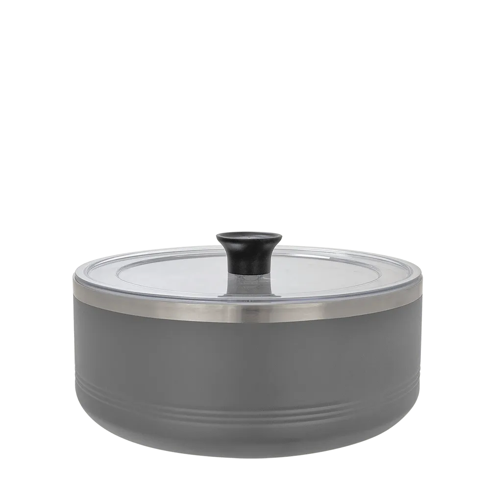 Polar Camel Serving Bowl with Lid 3 qt Grey 