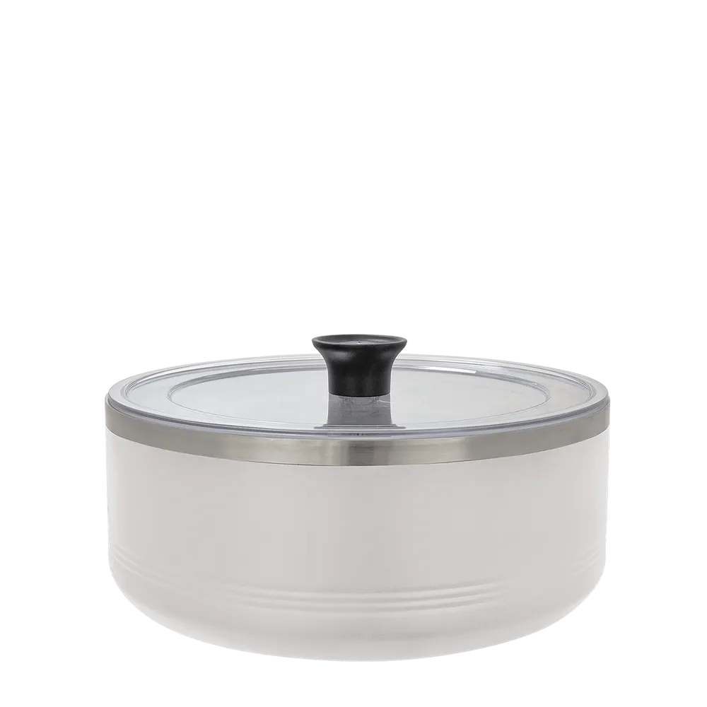 Polar Camel Serving Bowl with Lid 3 qt White 