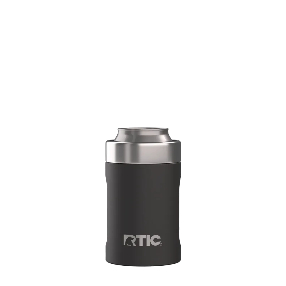 Back customization side of the RTIC Ultimate Can Cooler 12 oz in Black 