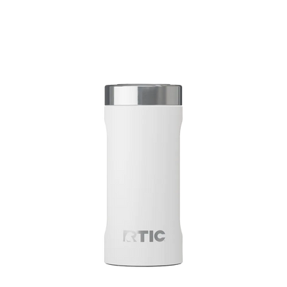 Back customization side of the RTIC Essential Can Cooler 24 oz in White 
