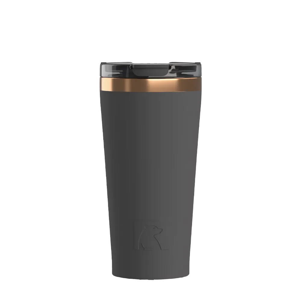 Front customization side of the RTIC Happy Hour Pint Tumbler 18 oz in Light Black 