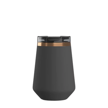Front customization side of the RTIC Happy Hour Wine Tumbler 12 oz in Light Black 