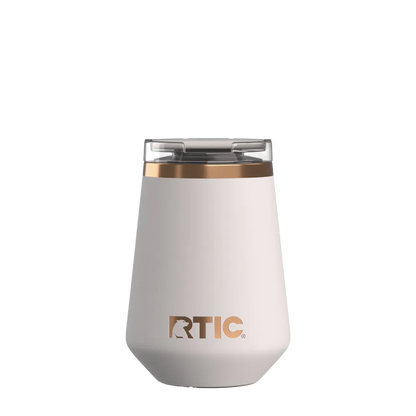 Back customization side of the RTIC Happy Hour Wine Tumbler 12 oz in Cool Gray 