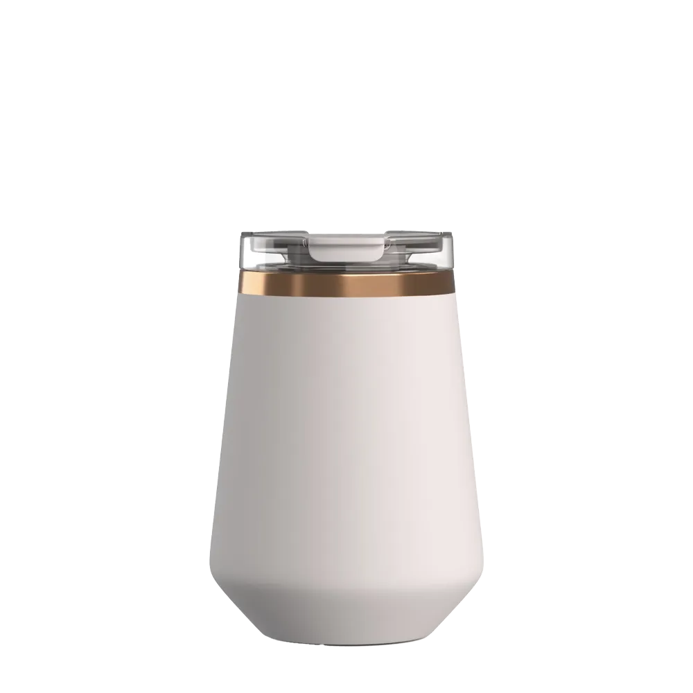 Front customization side of the RTIC Happy Hour Wine Tumbler 12 oz in Cool Gray 