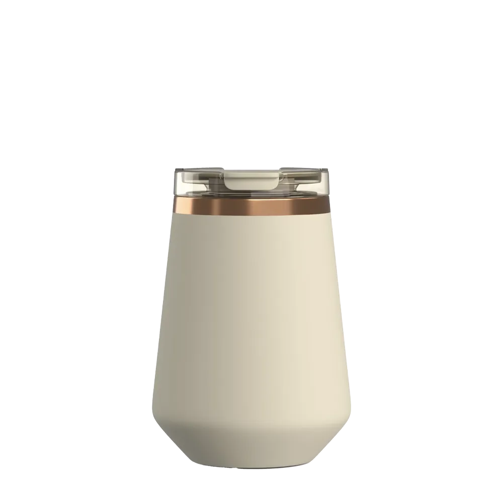 Front customization side of the RTIC Happy Hour Wine Tumbler 12 oz in Dark Beach 
