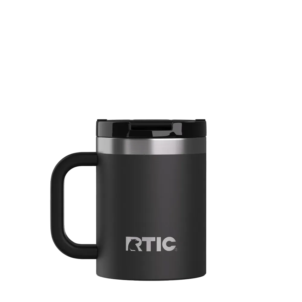 Back customization side of the RTIC Essential Coffee Mug 12 oz in Black 