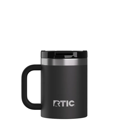 Back customization side of the RTIC Essential Coffee Mug 12 oz in Black 