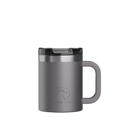 Front customization side of the RTIC Essential Coffee Mug 12 oz in Graphite 