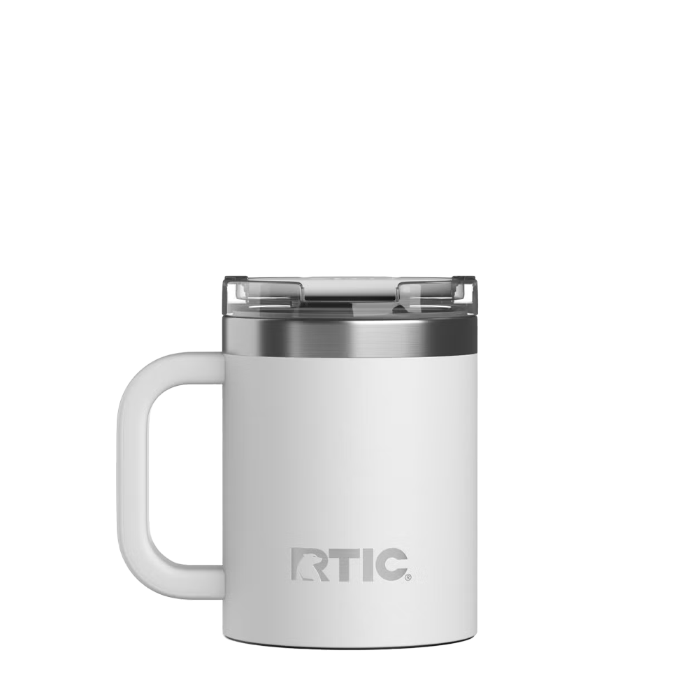 Back customization side of the RTIC Essential Coffee Mug 12 oz in White 