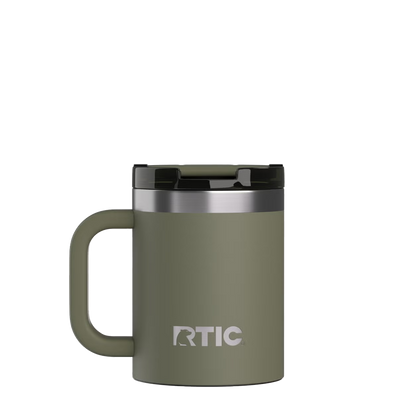 Back customization side of the RTIC Essential Coffee Mug 12 oz in Olive 