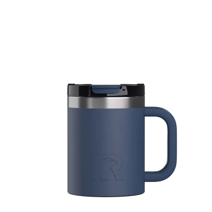 Front customization side of the RTIC Essential Coffee Mug 12 oz in Navy 