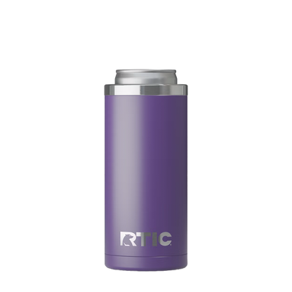 Back customization side of the RTIC Skinny Insulated Can Holder 12 oz in Majestic Purple 