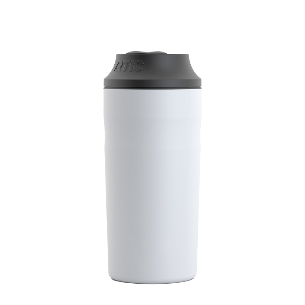Front customization side of the RTIC Can Chiller 12 - 16 oz in White 